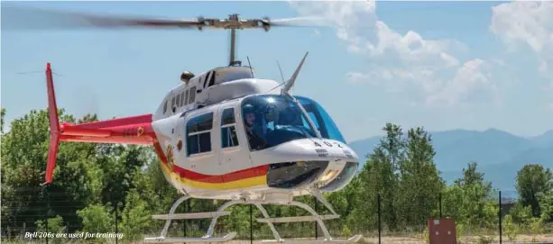  ??  ?? Bell 206s are used for training