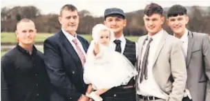  ??  ?? Andy Clarkson, pictured second from left, with sons Chris, James, Jack, and George with his daughter Penelope