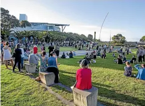  ??  ?? Hundreds gathered at Puke Ariki landing for the vigil.