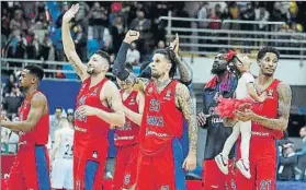  ?? FOTO: EFE ?? Los jugadores del CSKA celebrando la victoria al final del encuentro