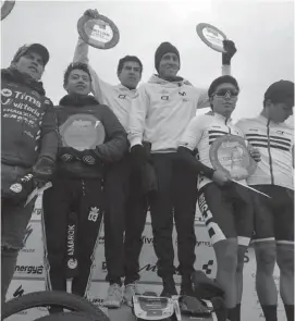  ??  ?? CICLISMO. Una destacada participac­ión tuvieron los pedalistas del Movistar Team Ecuador el fin de semana.