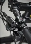  ??  ?? Below The narrowest bar on test has room for Shimano Tiagra shifters Bottom The D-Fuse composite seatpost provides a little more comfort