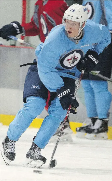  ?? — BRIAN DONOGH/POSTMEDIA NETWORK FILES ?? Much is expected of Winnipeg Jets forward Patrik Laine of Finland who was drafted No. 2 overall this year. Laine has evoked memories of Teemu Selanne for Jets’ fans.