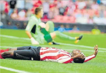  ?? FOTO: J.ECHEVERRÍA ?? Iñaki Williams fue una constante referencia del Athletic Aunque el delantero local estuvo poco inspirado frente al meta Guaita