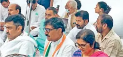  ?? DC ?? TPCC president A. Revanth Reddy takes part in the Congress agitation against the Agnipath scheme at Jantar Mantar in Delhi on Sunday. —