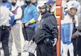  ?? Gerry Broome / Associated Press ?? Matt Patricia, a former Bill Belichick assistant, was on the Detroit Lions’ sidelines for three seasons but won only 13 of 43 games as head coach.