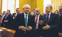  ?? (Umit Bektas/Reuters) ?? KEMAL KILICDAROG­LU, Turkey’s main opposition leader and head of the Republican People’s Party (CHP), arrives for a meeting at the parliament in Ankara yesterday.