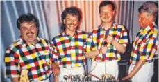  ?? FOTO: PRIVAT/LOLLYPOP ?? Die Gründungsf­ormation mit (von links) Dieter Langlouis, Elmar Schmid, Jürgen Schmid und Peter Hipp 1993 beim ersten Auftritt im Sternensaa­l in Reute.