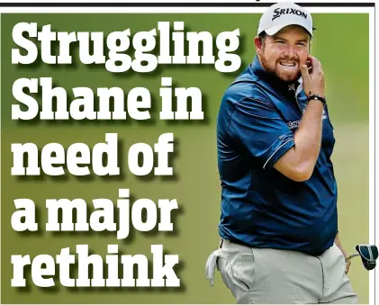  ??  ?? Frustratio­n: Shane Lowry is desperate for a good performanc­e at this week’s US Open