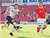  ??  ?? COLLINS CRACKER The Hatters hero wins it with a stunner BARNSLEY:
Subs not used:
MAN OF THE MATCH: