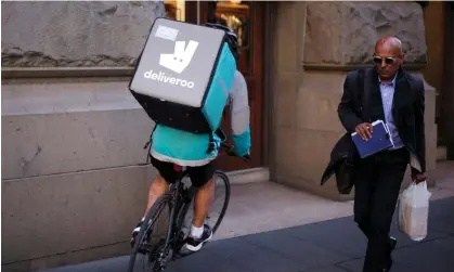  ?? Photograph: Jason Reed/ Reuters ?? Experts say other food delivery companies may collapse, after Deliveroo suddenly ceased Australian operations.