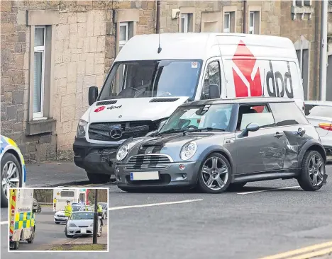  ??  ?? TWO crashes on busy roads caused large tailbacks in Dundee.
Police attended a three-vehicle incident on Loons Road (above), close to the crossroads connecting Balfield Road and Gardner Street.
Police attended to assist with the recovery of vehicles...