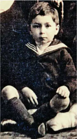  ?? ?? In his sailor suit: Robert Weighton aged three in 1911