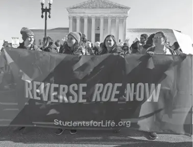  ?? JOSE LUIS MAGANA/AP ?? Abortion rights opponents rally at the U.S. Supreme Court on Dec. 1, 2021.