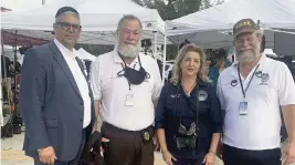  ?? PHOTO BY ©ARHLENE AYALIN 2021 ?? Rabbi Shimshon Tzubeli; Chaplain David Weberman; Surfside Vice Mayor Tina Paul; Chaplain Shaya Weberman at the search and rescue for Champlain Towers South.