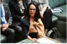  ??  ?? ABOVE: When Linda made her inaugural speech to Parliament in August, she wore a traditiona­l cloak which included her clan totem, the goanna, and her personal totem, the white cockatoo, a messenger bird.