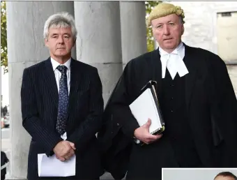  ?? Photo by Michelle Cooper Galvin. ?? Members of Mr Ferris’ defence team, Cork based Solicitor Frank Buttimer (left) and Barrister Brian McInerney, pictured outside the Central Criminal Court sitting at Tralee Courthouse on Tuesday