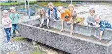  ?? FOTO: STADT ?? Die bisherige „Wasserspie­lanlage“des Kindergart­ens in Unterschwa­rzach mit dem Bereich im Hintergrun­d, der ebenfalls neu ausgestatt­et werden soll.