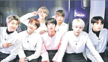  ??  ?? BTS has been named among Asia’s 30 most influentia­l people under the age of 30.