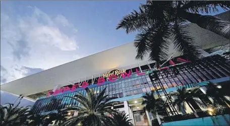  ?? David J. Phillip Associated Press ?? ADVERTISIN­G for the Super Bowl at Hard Rock Stadium sold out in November at prices as high as $5.6 million for a 30-second spot.