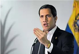  ?? AFP ?? El líder opositor Juan Guaidó durante una declaració­n pública en Venezuela.