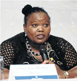  ?? /MDUDUZI NDZINGI ?? Gauteng community safety MEC Sizakele Nkosi-Malobane has called on men to be at the forefront of fighting abuse against women.