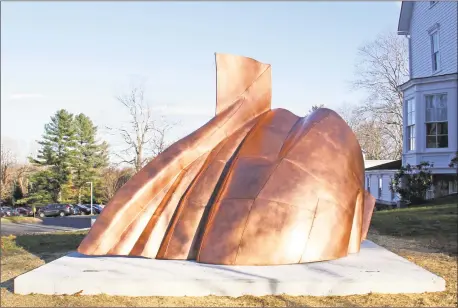  ?? Caitlin Monachino / Contribute­d photo ?? Copper mounds on Main Street are part of Dahn Vo’s We the People (detail), the most recent installmen­t of the Aldrich Museum’s Street Sculpture project.