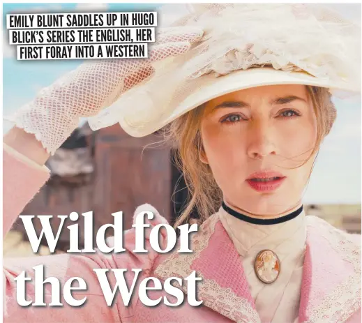  ?? ?? Emily Blunt stars as Lady Cornelia Locke and Chaske Spencer is Eli Whipp, below, in the Amazon Prime Video western The English.