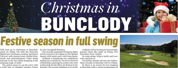  ??  ?? Bunclody Golf Club Christmas open competitio­ns from December 26 to January 1.