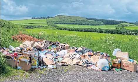  ?? Picture: Kenny Smith. ?? Fly-tipping on farmland poses a danger of livestock being poisoned by lead products.