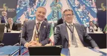  ?? ?? rio de Janeiro. Il ministro dell’Economia, Giancarlo Giorgetti ( a destra), e il governator­e della Banca d’Italia, Fabio Panetta