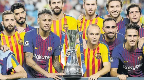  ?? FOTO: AP ?? Neymar celebró con naturalida­d la Internatio­nal Champions Cup De EE.UU. voló a China por compromiso­s publicitar­ios y anoche llegó a Barcelona previa escala en Emiratos Árabes Unidos