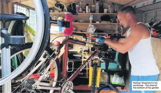  ??  ?? Nathan Shephard in his workshop – the shed at the bottom of his garden