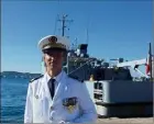  ?? (Photos M. Sk) ?? Le Capitaine de corvette Frédéric Garrouste est le nouveau commandant du Groupe de plongeurs de la Méditerran­ée et du bâtiment base Pluton.