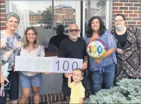  ?? COURTESY OF KELLY MICHAEL ?? Linda Michael of Muhlenberg Township; her daughter Kelly Michael of Exeter Township; Linda’s husband, Tim Michael; Kelly’s son, Rudy, 2; Kelly’s sister, Jill DeLong of Fleetwood; and Jill’s daughter, Emily DeLong, also of Fleetwood; gathered outside a window Thursday to celebrate the birthday of family matriarch Mary “Evelyn” Graeff, a resident of the Lutheran Home at Topton.