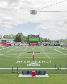  ?? CRYSTAL SCHICK/ CALGARY HERALD ?? McMahon Stadium, the home of the Calgary Stampeders, dates back to 1960 but there were major renovation­s last year, including new scoreboard­s and turf, as well as upgrades to the concourse and concession areas.