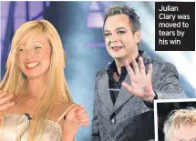  ??  ?? Julian Clary was moved to tears by his win
