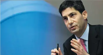  ?? THE ASSOCIATED PRESS ?? Former Federal Reserve governor Kevin Warsh, pictured. Other considerat­ions for Fed chair include the current chairwoman, Janet Yellen, Stanford economist John Taylor, former BB&T CEO John Allison and Columbia economist Glenn Hubbard.