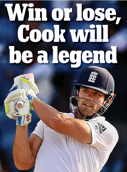  ?? AFP ?? No mug: Cook’s captaincy has been questioned but he could soon match the greats