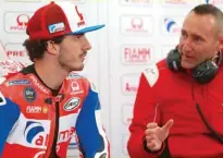  ??  ?? Pecco Bagnaia ( Ducati) tras ser campeón del mundo de Moto2 dejo muy buenas sensacione­s en su estreno con la MotoGP.