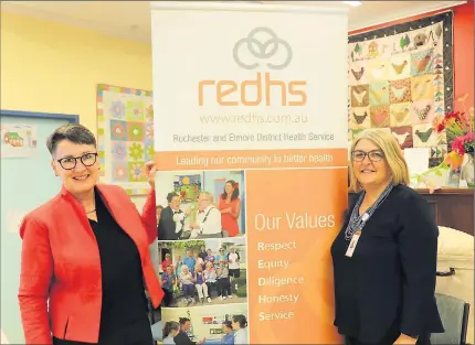  ??  ?? Guest speaker Alison Hallahan, principal of Biruu Health, and board chair Dr Carol McKinstry at the REDHS AGM.