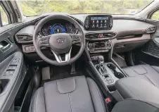  ??  ?? The 2019 Hyundai Santa Fe has a roomy interior with good visibility.