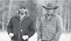  ?? ?? Luke Grimes and Kevin Costner in “Yellowston­e”