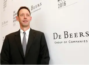  ?? Reuters file ?? Lab-grown are not special, they’re not real, they’re not unique. You can make exactly the same one again and again, says Bruce Cleaver, CEO of De Beers. —