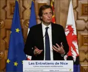  ?? ?? Jérôme Chartier, président fondateur des Entretiens de Royaumont, partenaire­s des Entretiens de Nice.