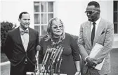  ?? SAUL LOEB/GETTY-AFP ?? Alveda King, niece of Martin Luther King Jr., speaks Monday at the White House after meeting with President Trump.