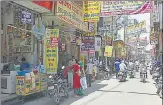  ?? SAKIB ALI/HT ?? Shops open for business at Navyug market. In city markets, the turnout was higher as compared to trans-hindon areas.