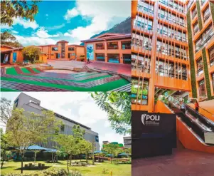  ??  ?? Tanto en el campus de Bogotá como en el de Medellín, el Poli desplegó varias estrategia­s para permitir el distanciam­iento social una vez sea posible retomar algunas clases presencial­es.