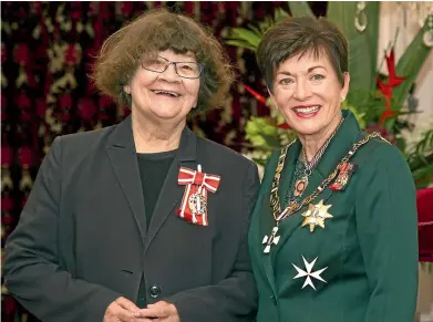  ?? ROSS GIBLIN/STUFF ?? Author Joy Cowley has received an Icon Award from the Arts Foundation Te Tumu Toi as recognitio­n for her work. Cowley is pictured in 2018 after receiving the ONZ, for services to New Zealand, from Governor-General Dame Patsy Reddy at Government House.