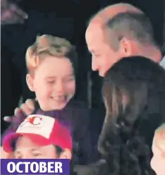  ??  ?? Come on, the Villa: George looks thrilled as his dad’s favourite team beat Norwich City 5-1 at Carrow Road OCTOBER